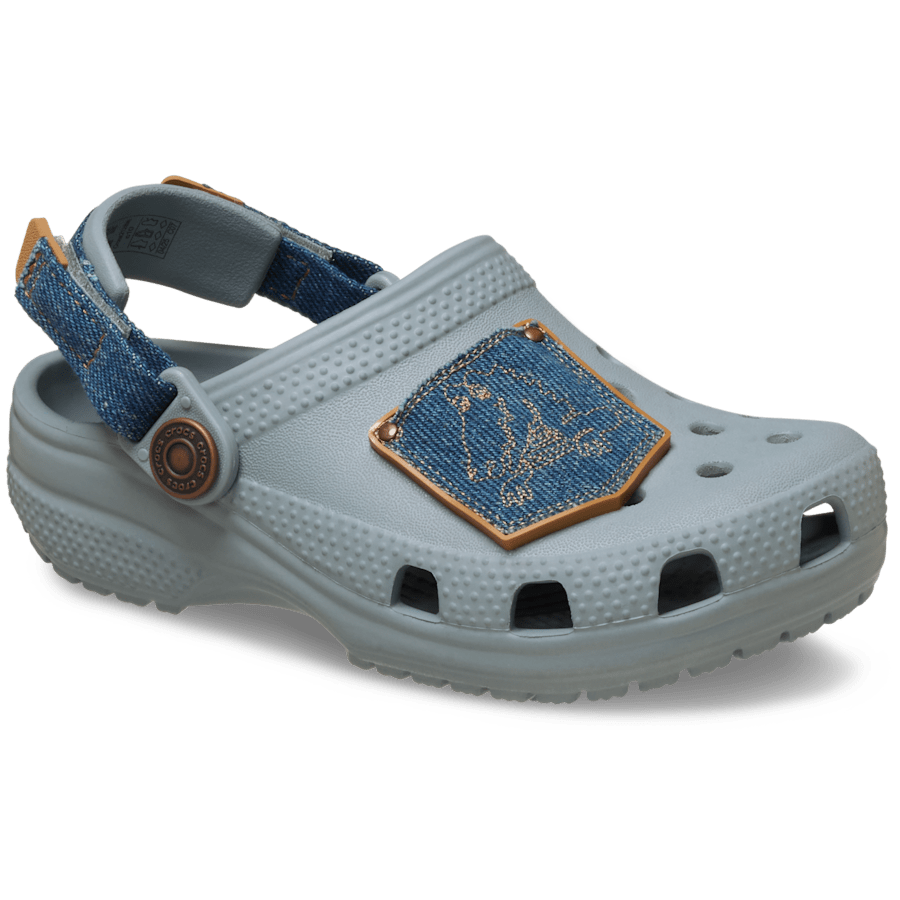 Kids Toddler Classic Denim Adjustable Backstrap Clog | Crocs